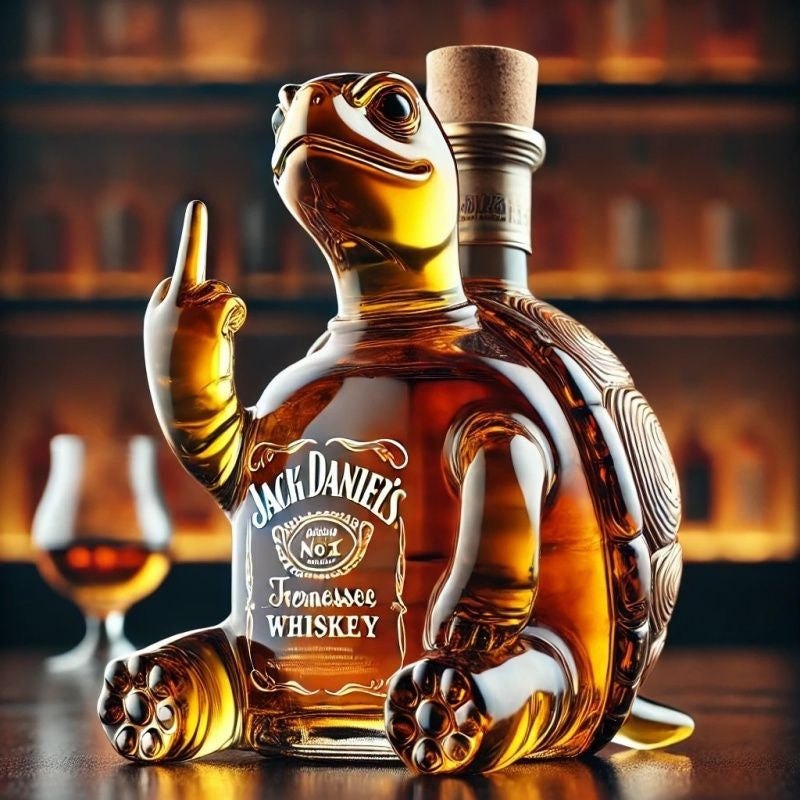 Funny Turtle Whiskey Decanter – Unique Glass Bottle Gift for Men & Bar Decor