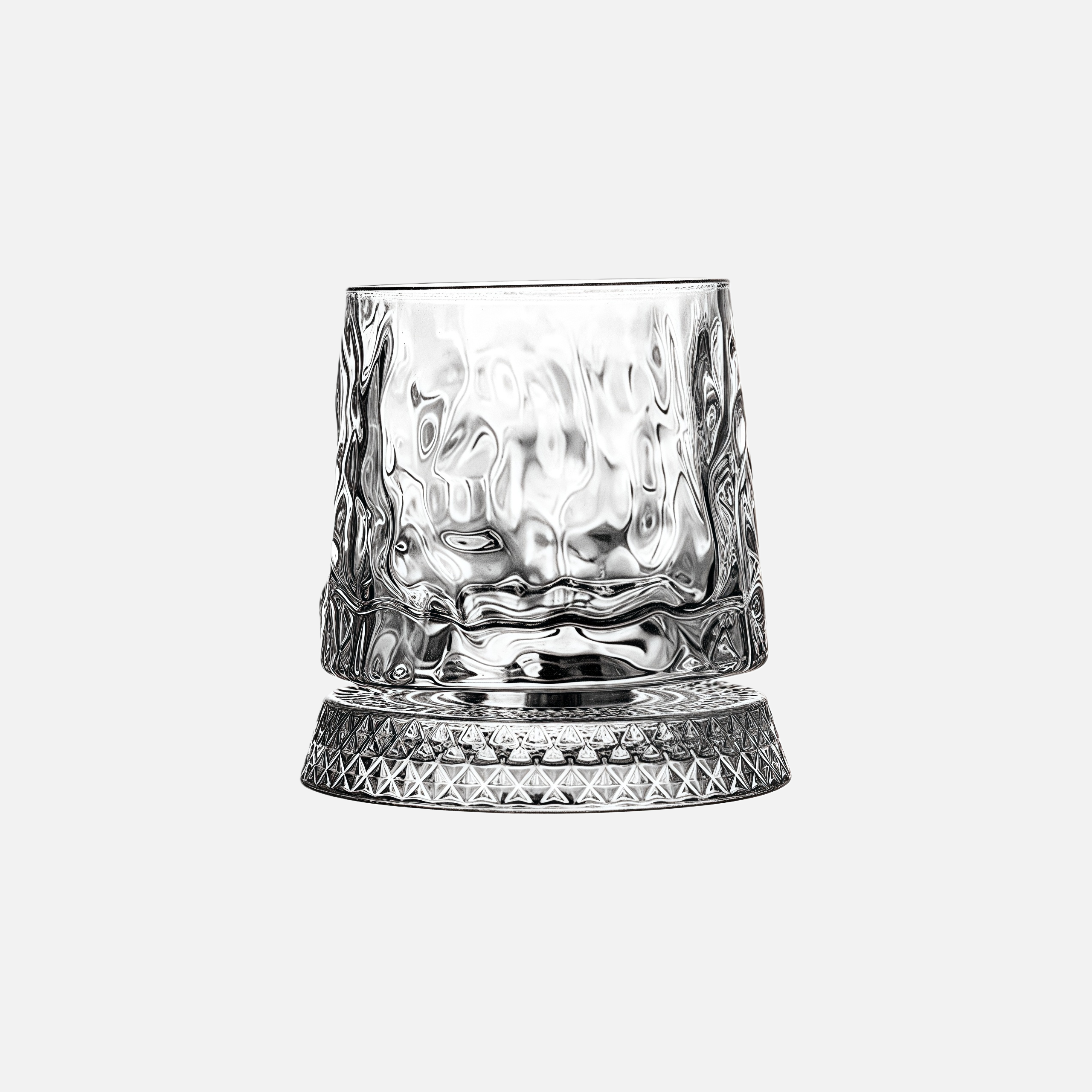Crystal Swivel Whiskey Glass – Rotating Base Tumbler for Smooth Drinking