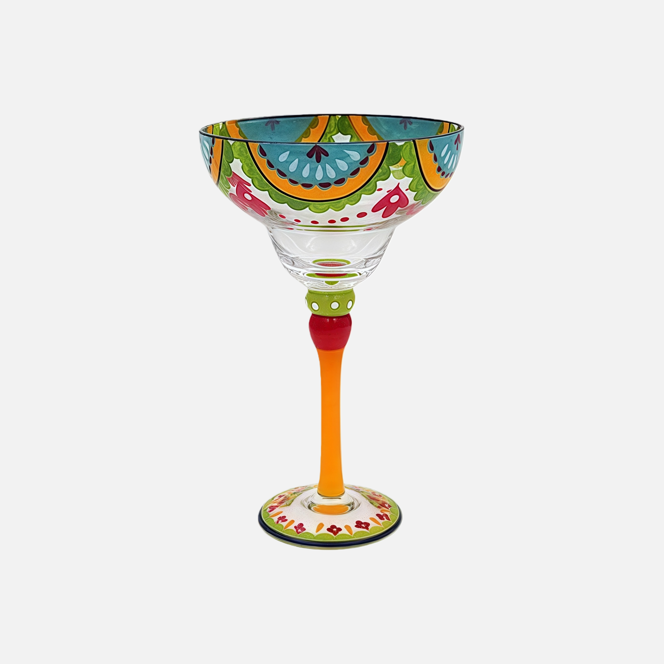 Hand-Painted Flamingo Margarita Glass – Colorful Crystal Cocktail Glass