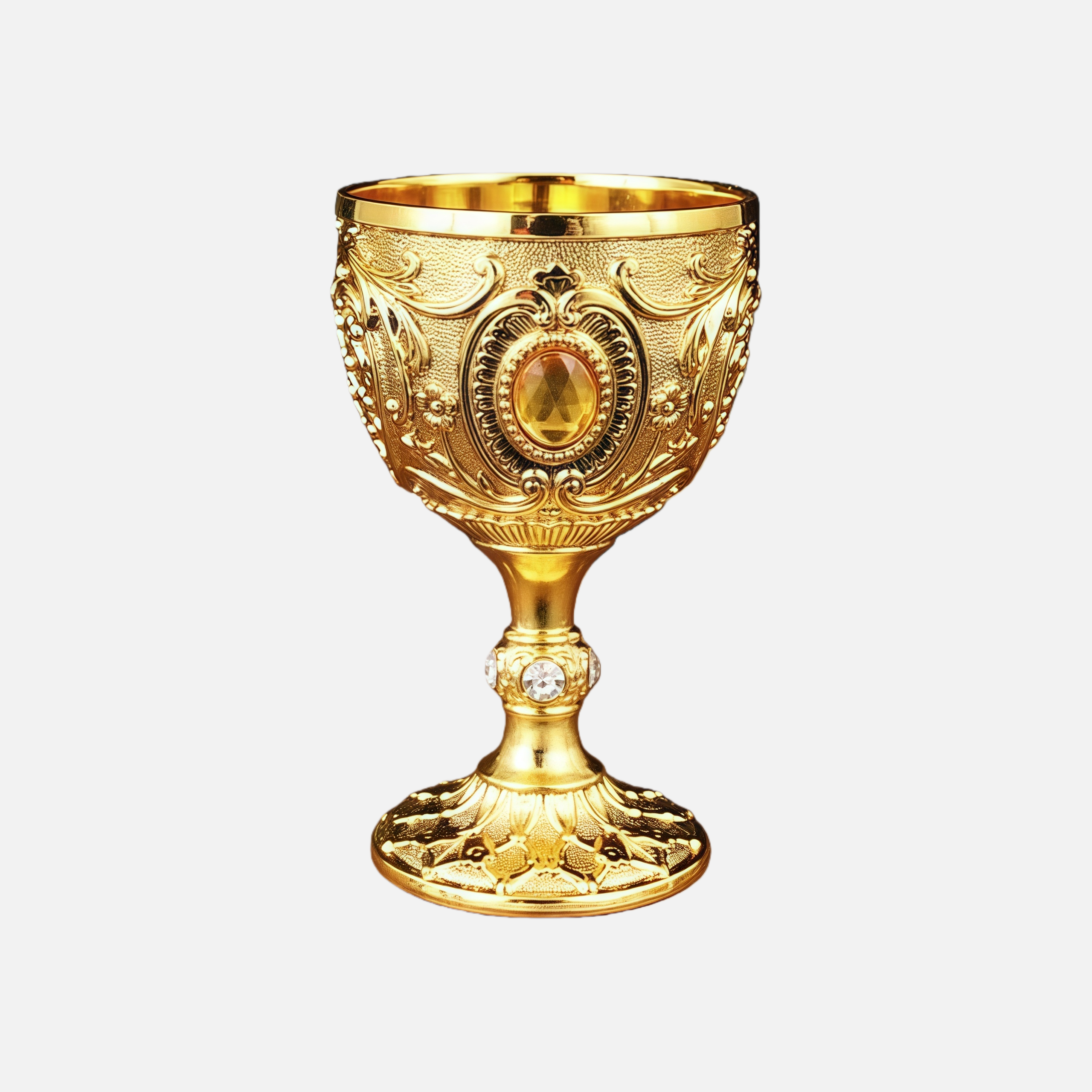 Vintage Gold Goblet – Small Luxury Wine Cup with Crystal Detail