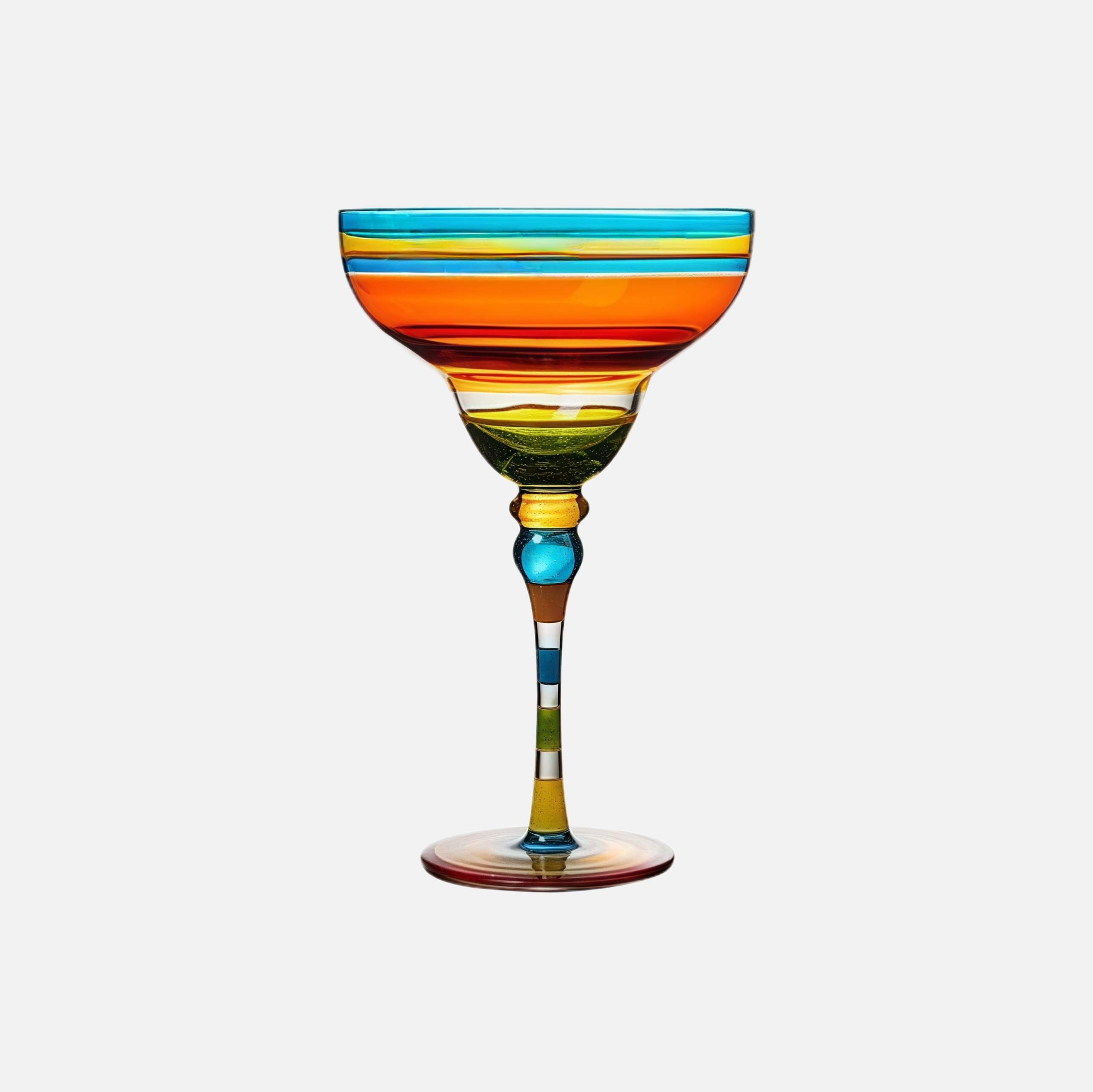 Hand-Painted Flamingo Margarita Glass – Colorful Crystal Cocktail Glass