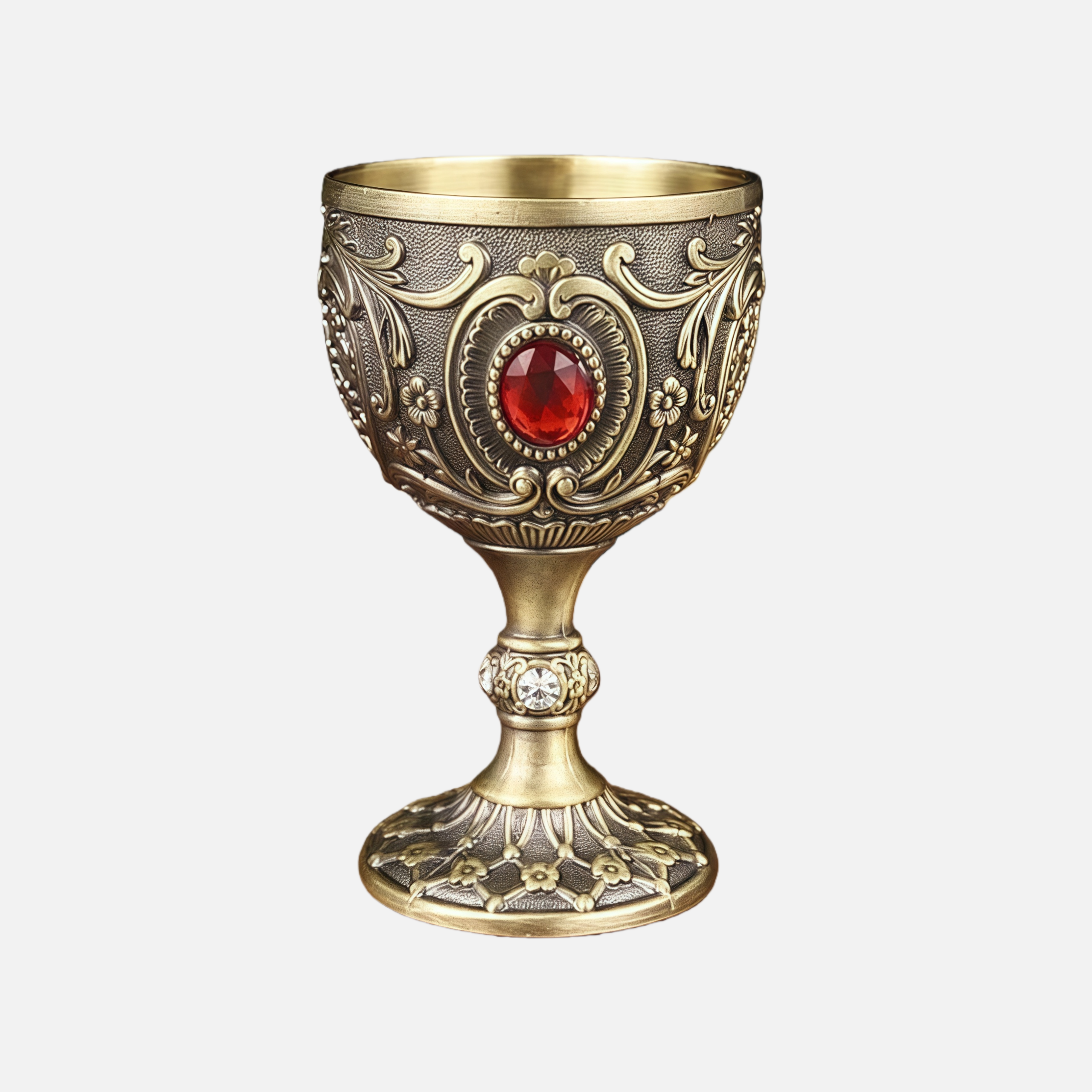 Vintage Gold Goblet – Small Luxury Wine Cup with Crystal Detail