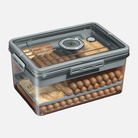 Portable Cigar Humidor – Airtight Storage Box with Built-in Hygrometer