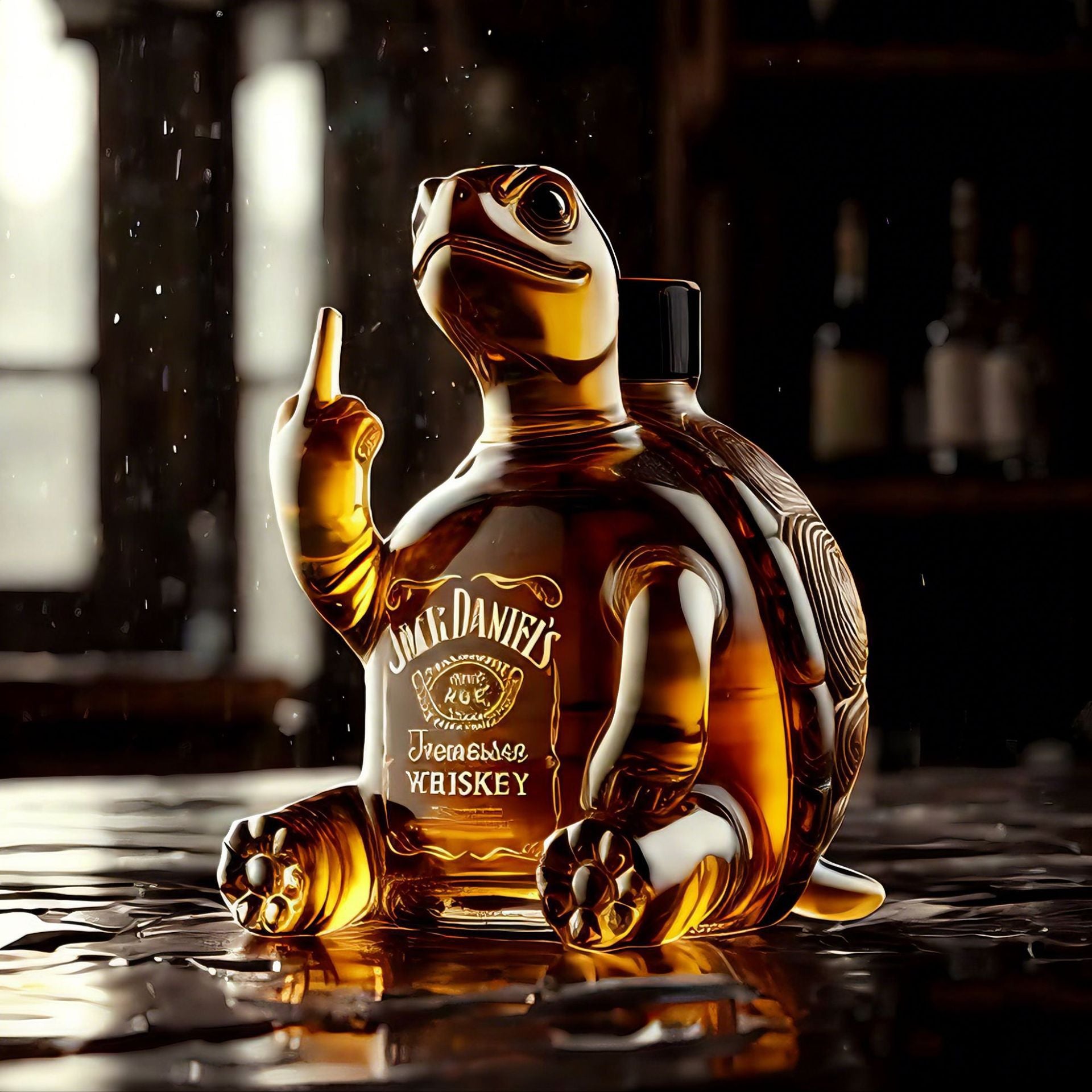 Funny Turtle Whiskey Decanter – Unique Glass Bottle Gift for Men & Bar Decor