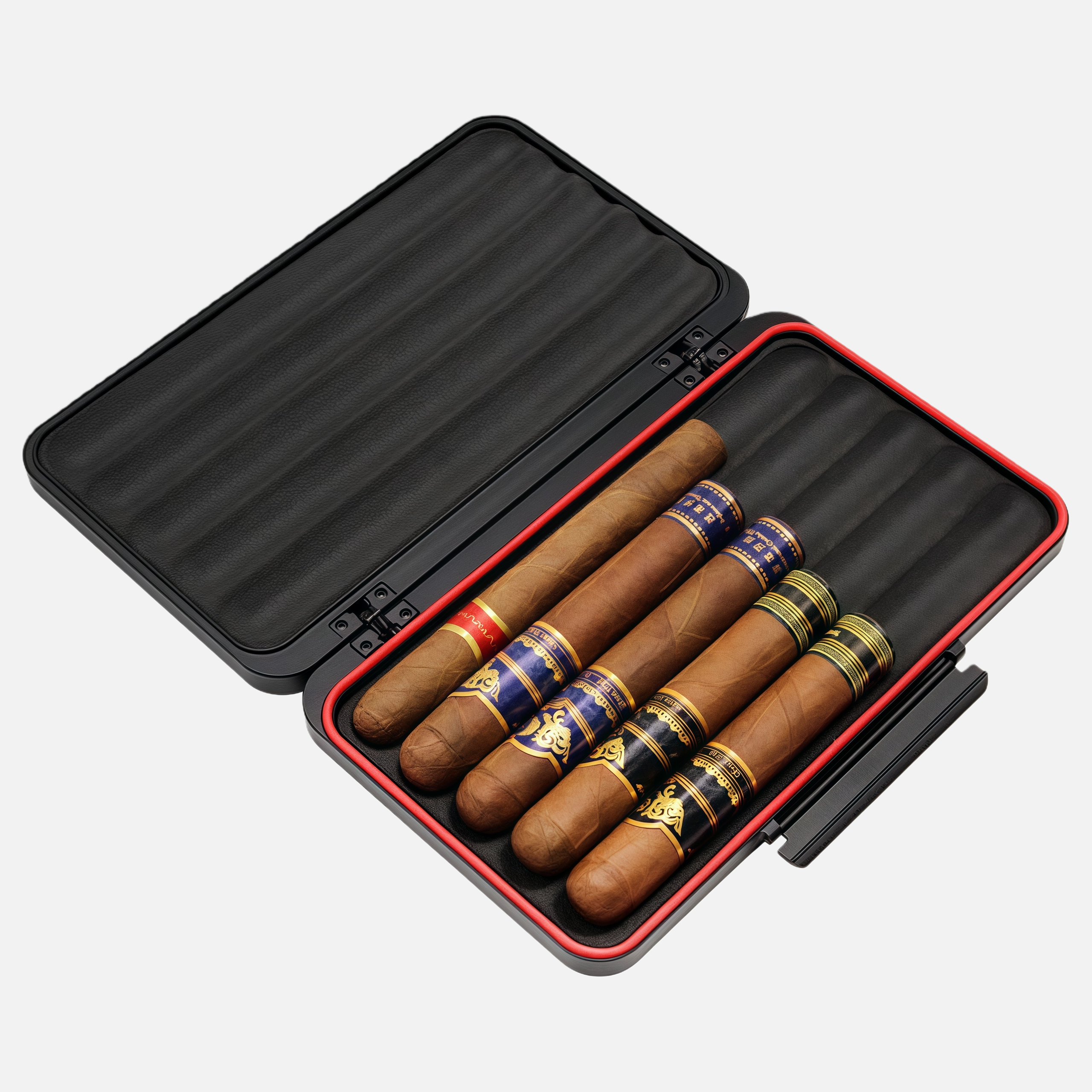 Premium Travel Cigar Case – Humidor Box for 5 Cigars with Humidity Control