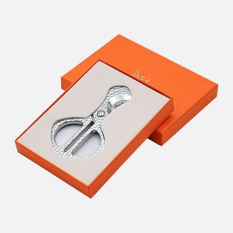 Hammered Stainless Steel Cigar Cutter – Precision Double Blade Design