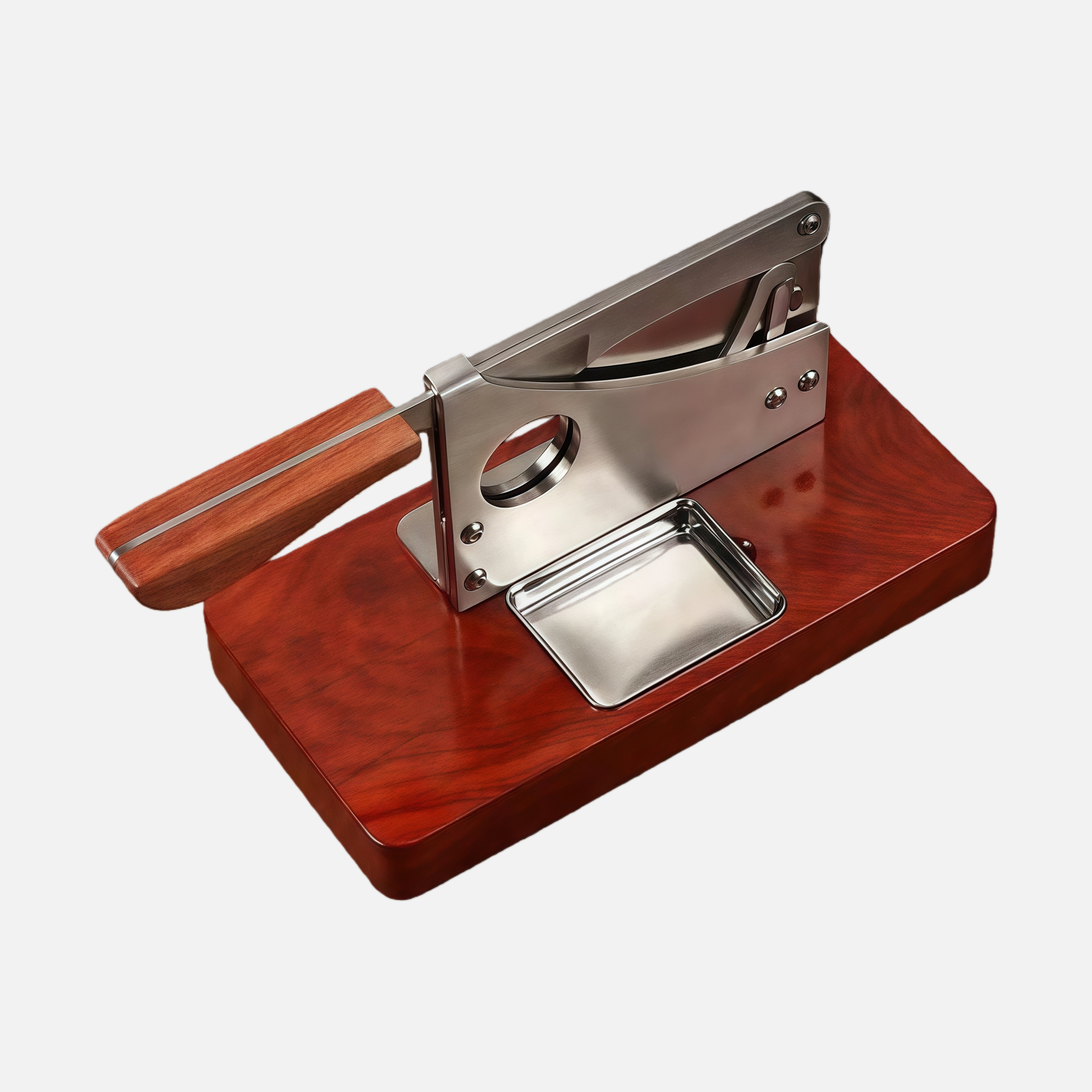 Precision Lever Cigar Cutter – Professional Guillotine with Wooden Stand for Cigars