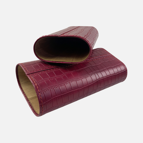 Luxury Leather Cigar Humidor Case – Dual-Ended Portable Cedar Storage with Cutter Slot