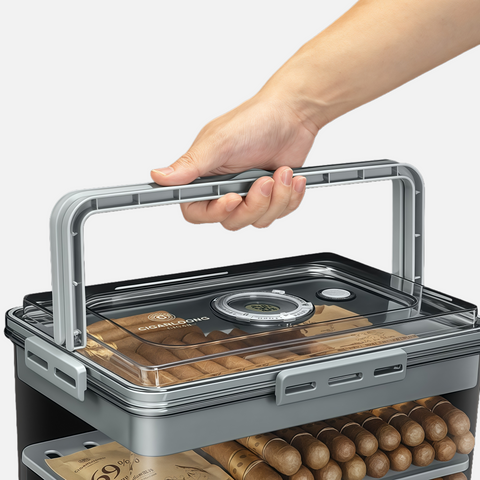 Portable Cigar Humidor – Airtight Storage Box with Built-in Hygrometer