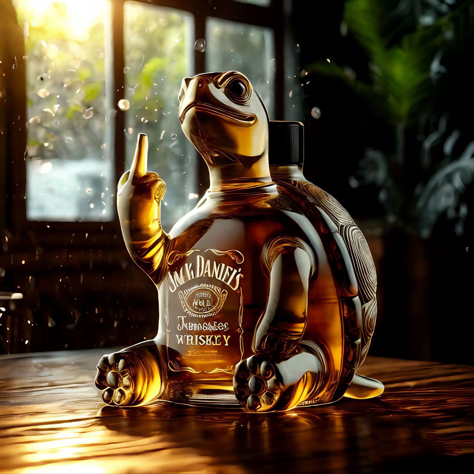 Funny Turtle Whiskey Decanter – Unique Glass Bottle Gift for Men & Bar Decor