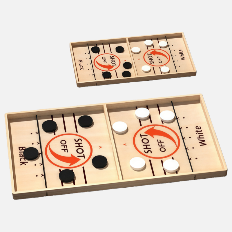 Fast Sling Puck Game – Wooden Table Hockey Game for Family & Friends