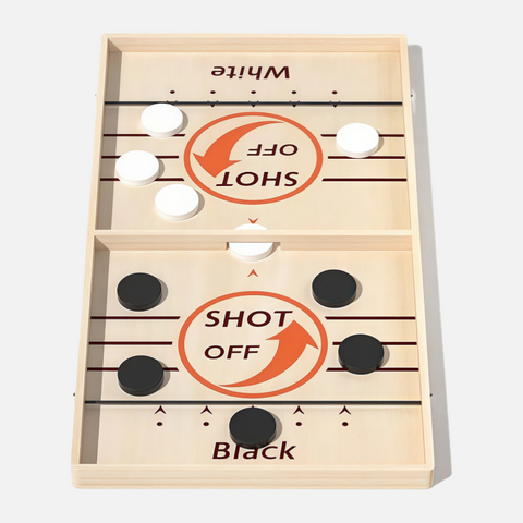 Fast Sling Puck Game – Wooden Table Hockey Game for Family & Friends