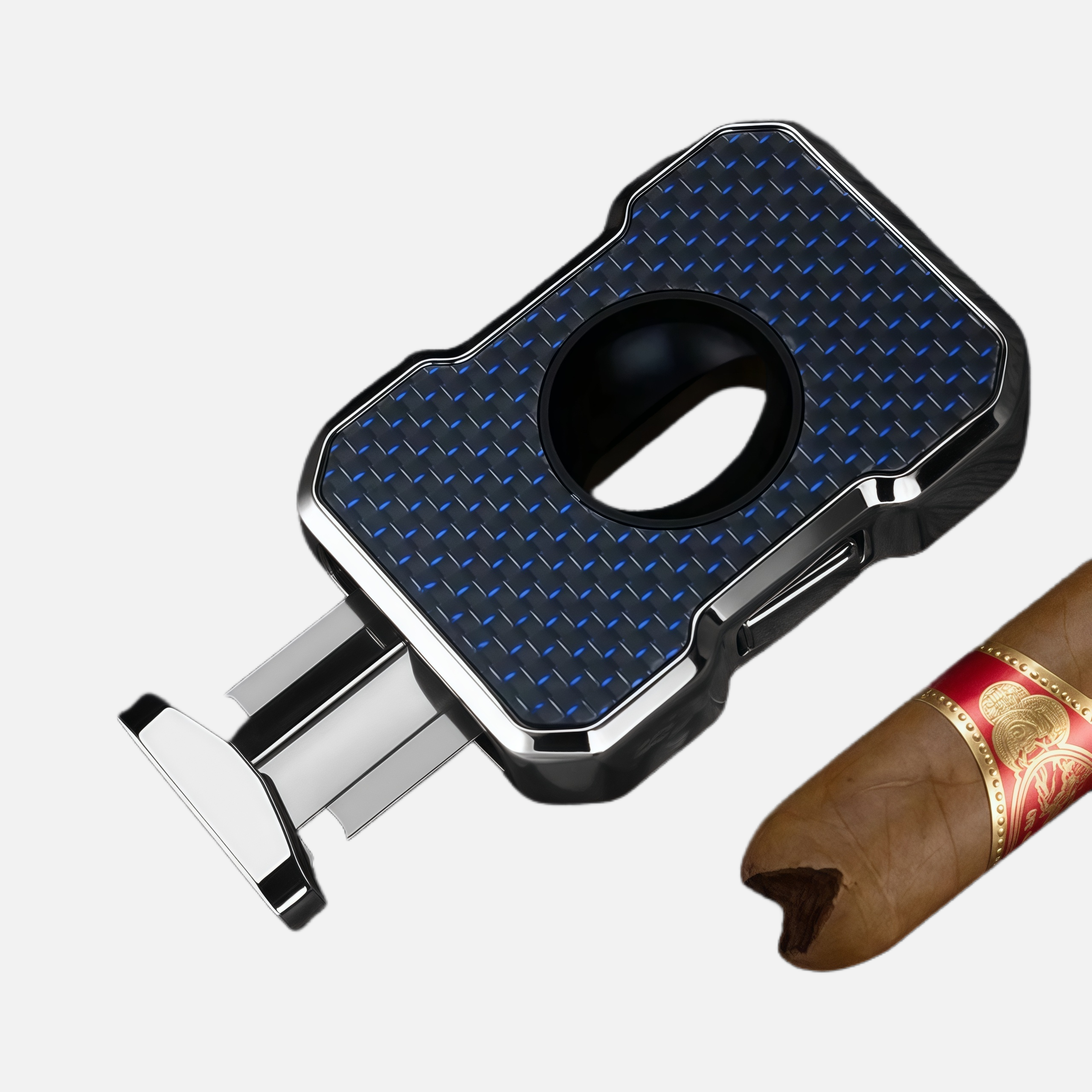 Portable Slider Cigar Cutter – Compact Precision Pocket Tool with Push Blade Design