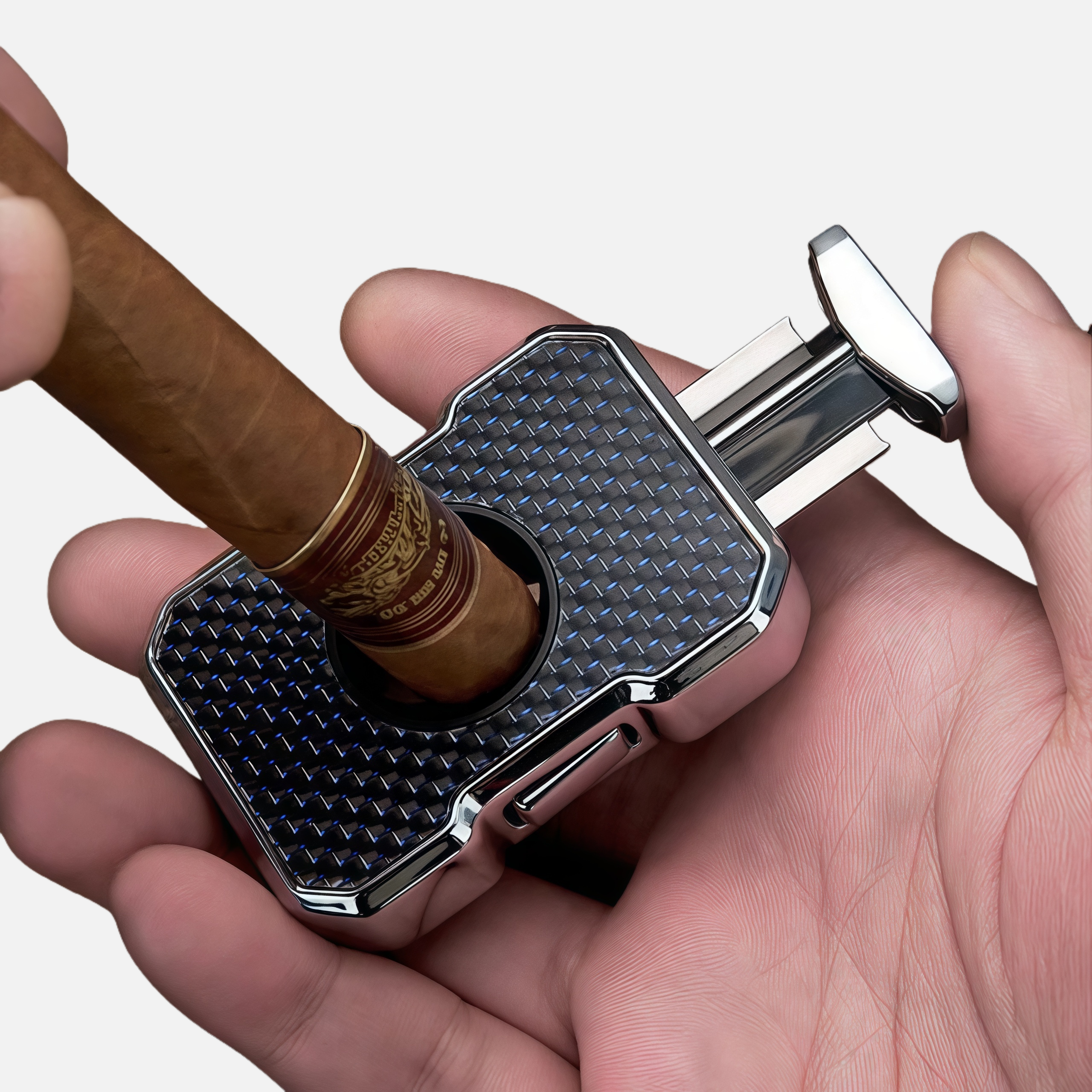 Portable Slider Cigar Cutter – Compact Precision Pocket Tool with Push Blade Design