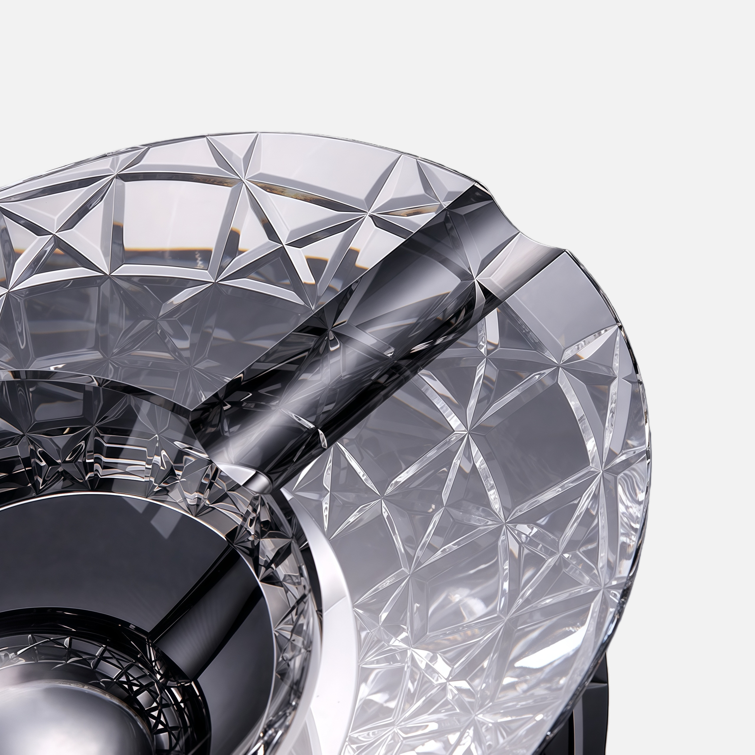 Luxury Crystal Cigar Ashtray – Cut Glass Design with Deep Bowl