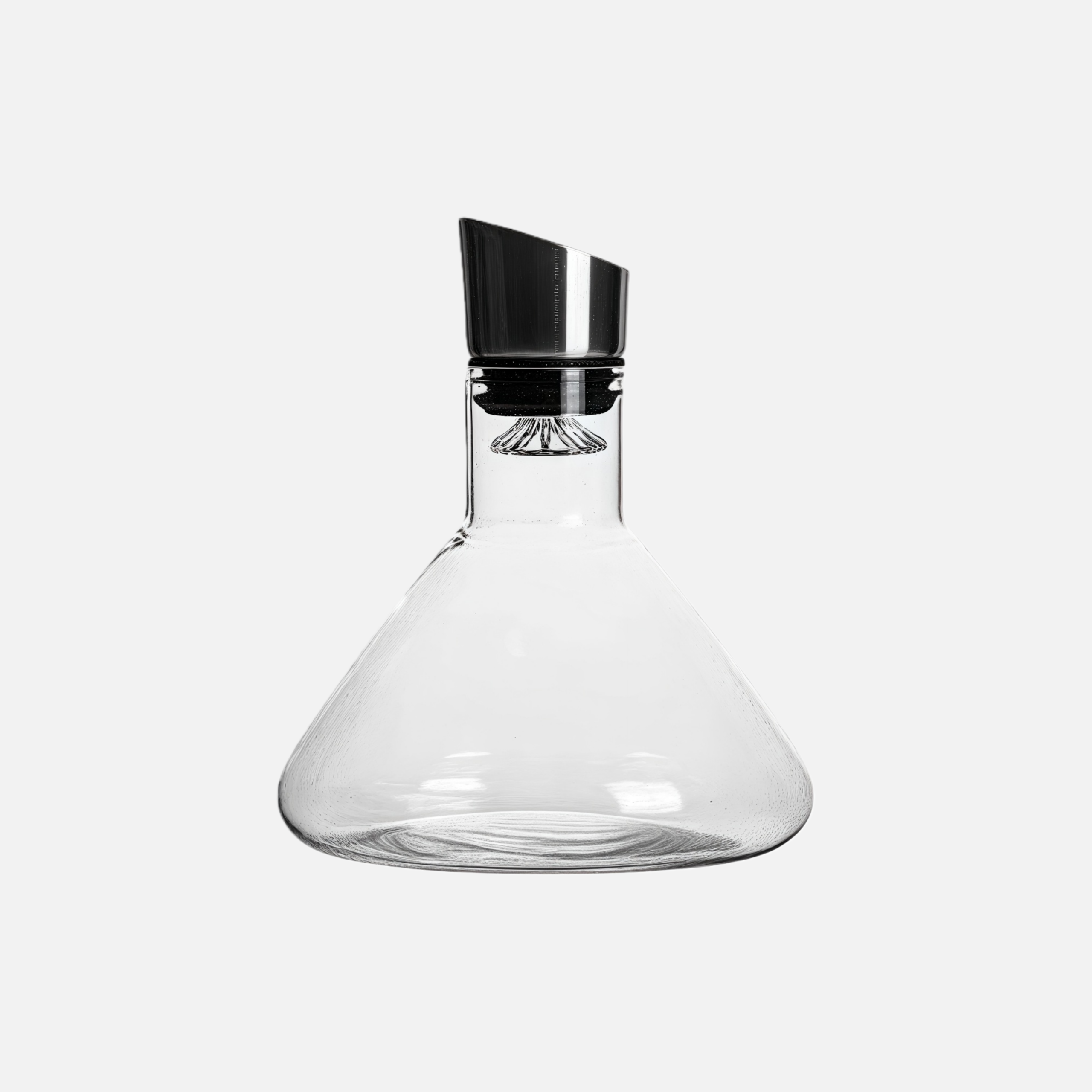 Mountain Design Whiskey Decanter – Unique Glass Bottle with Gold Accent