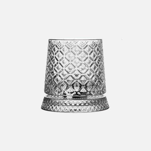 Crystal Swivel Whiskey Glass – Rotating Base Tumbler for Smooth Drinking