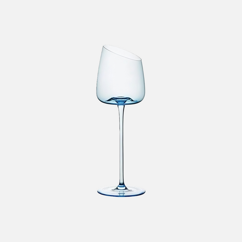 Elegant Blue Stem Wine Glass – Modern Crystal Glass for Red Wine