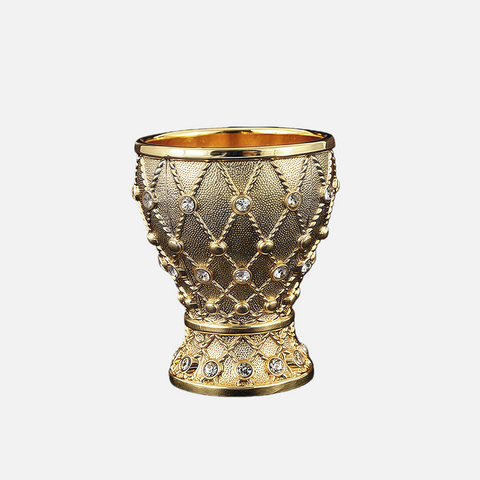Luxury Gold Cocktail Glass – Vintage Goblet with Crystal Rhinestone Design