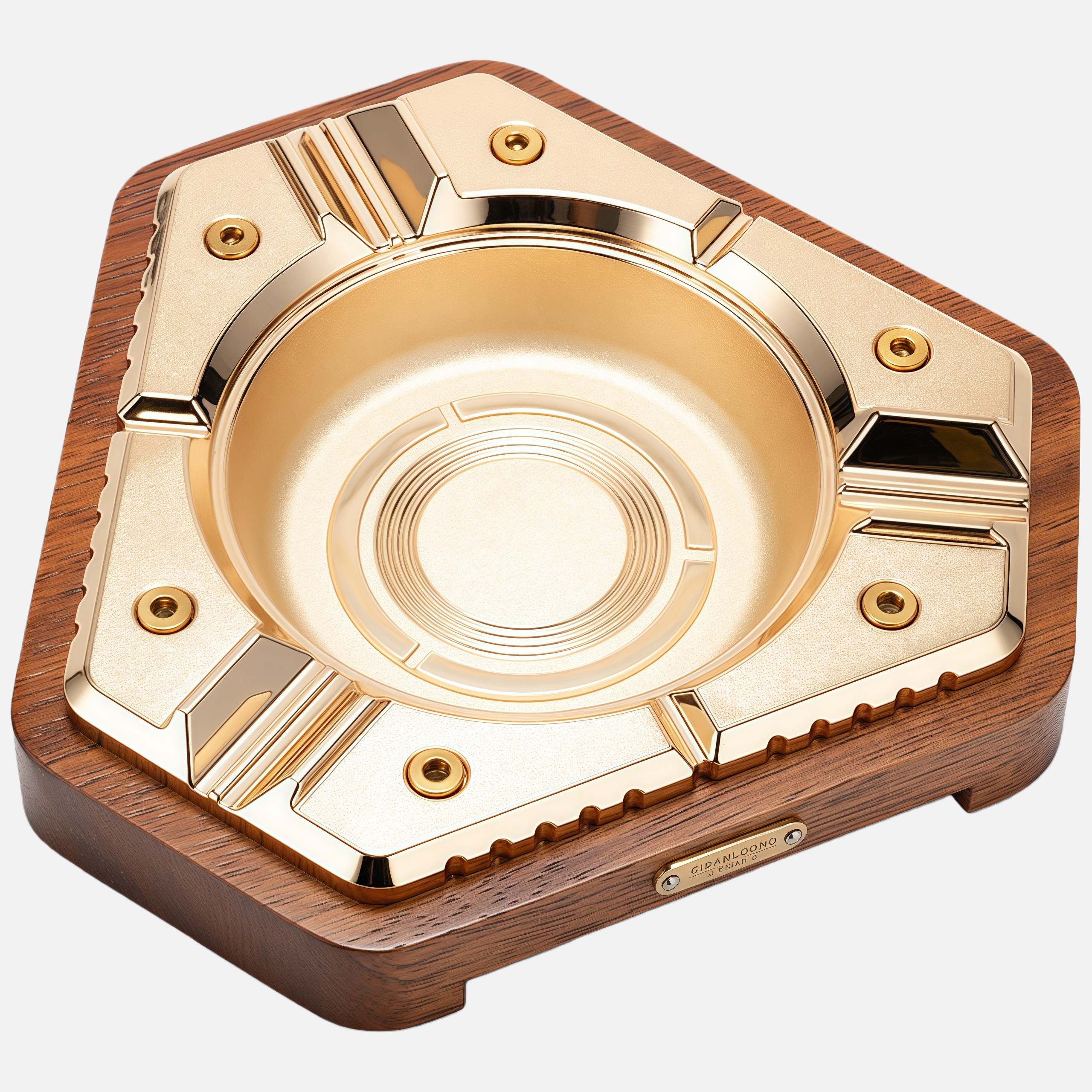 Premium Metal & Wood Cigar Ashtray – Elegant Heavy-Duty Desk Design for Cigar Enthusiasts