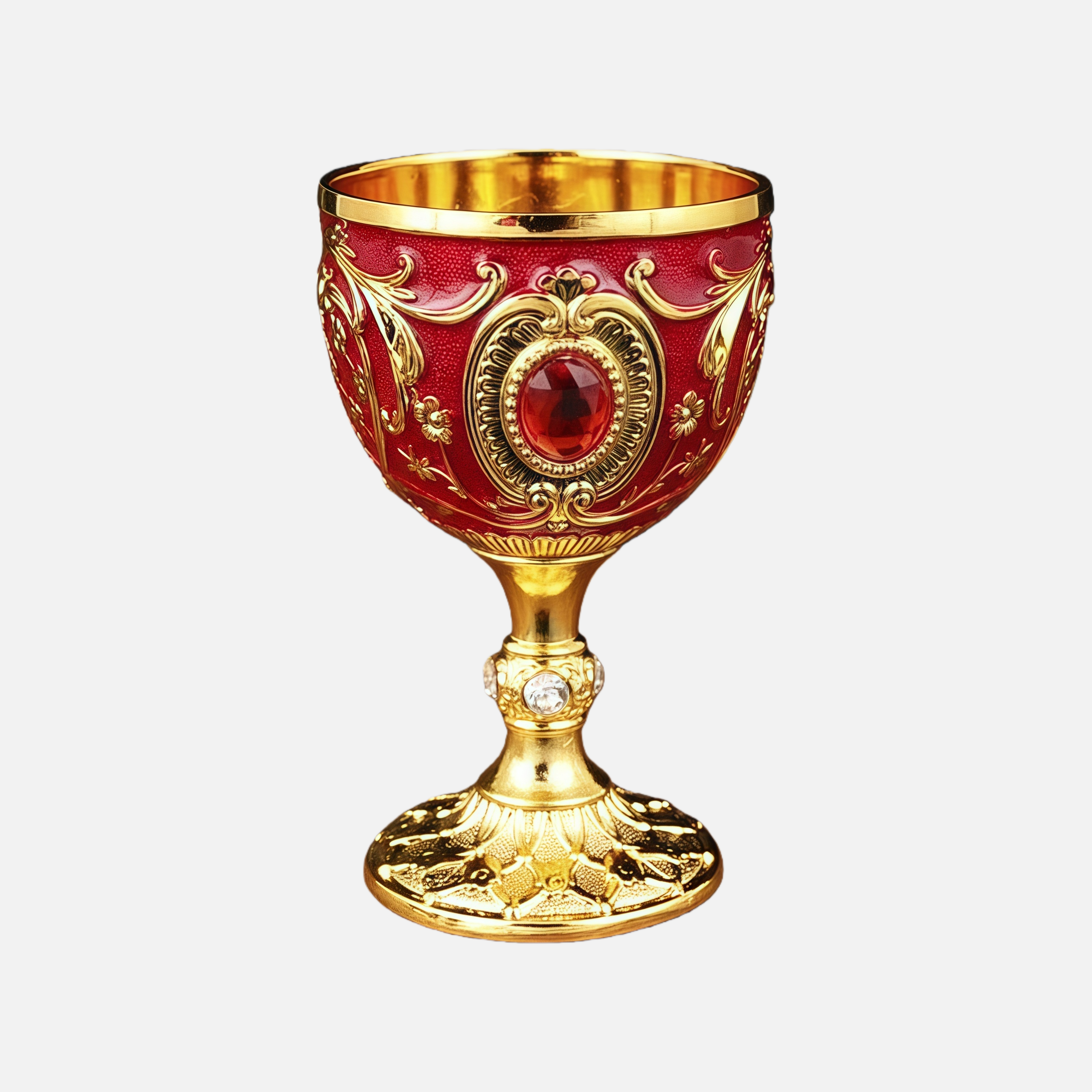 Vintage Gold Goblet – Small Luxury Wine Cup with Crystal Detail