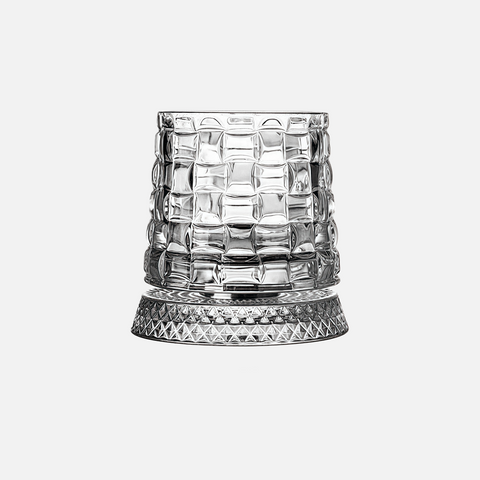 Crystal Swivel Whiskey Glass – Rotating Base Tumbler for Smooth Drinking