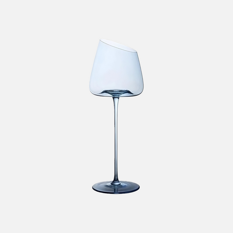 Elegant Blue Stem Wine Glass – Modern Crystal Glass for Red Wine