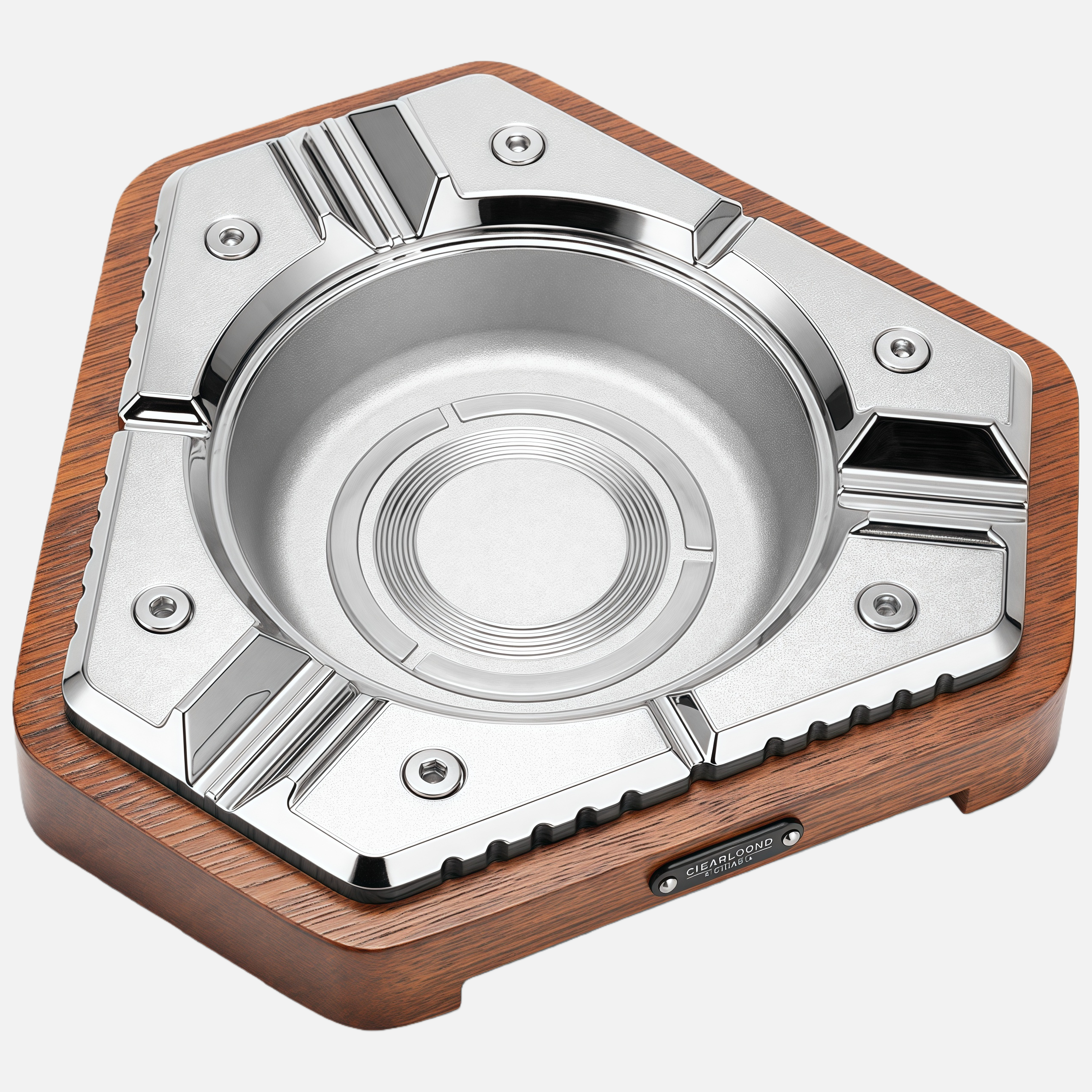 Premium Metal & Wood Cigar Ashtray – Elegant Heavy-Duty Desk Design for Cigar Enthusiasts