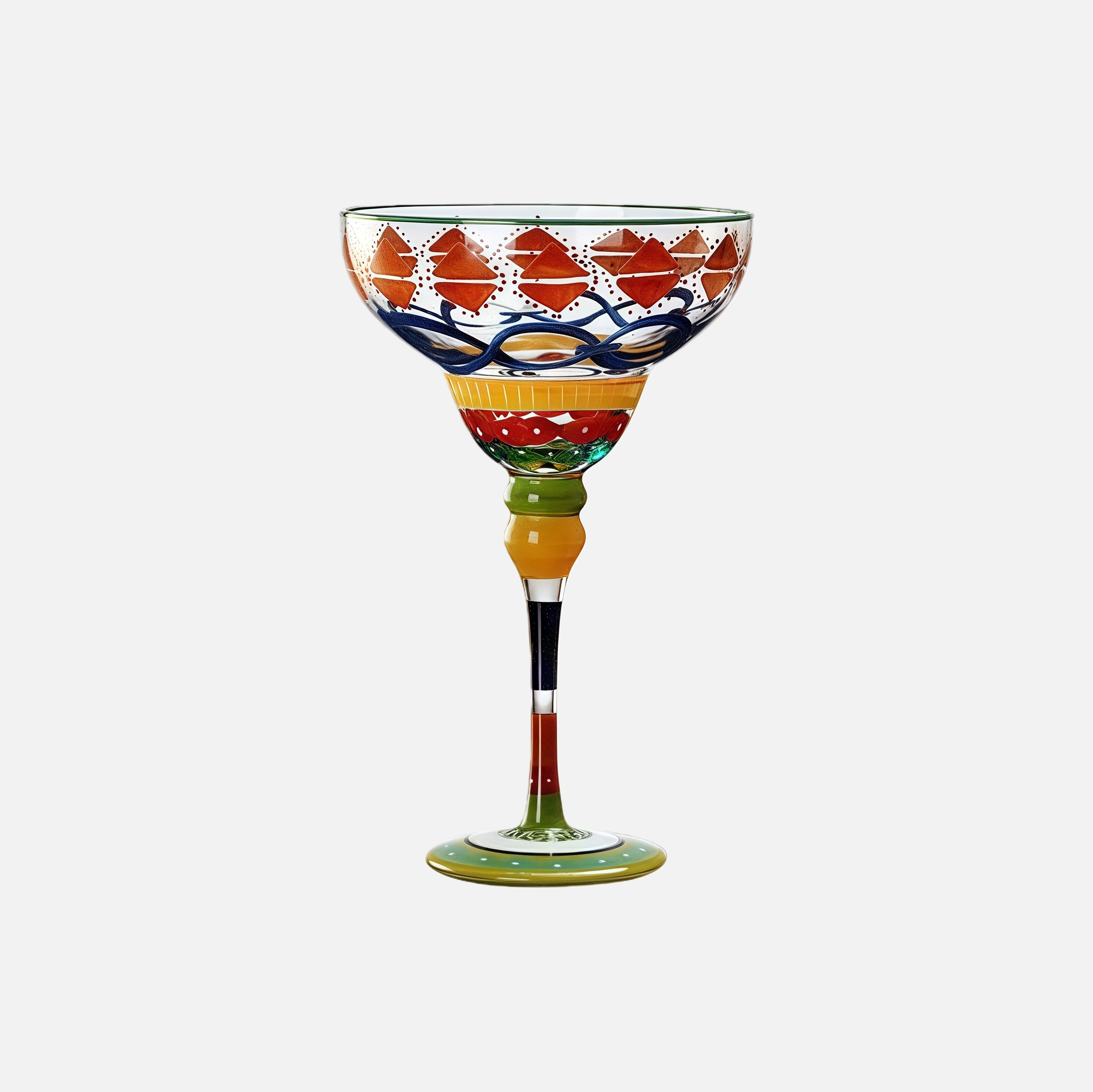Hand-Painted Flamingo Margarita Glass – Colorful Crystal Cocktail Glass