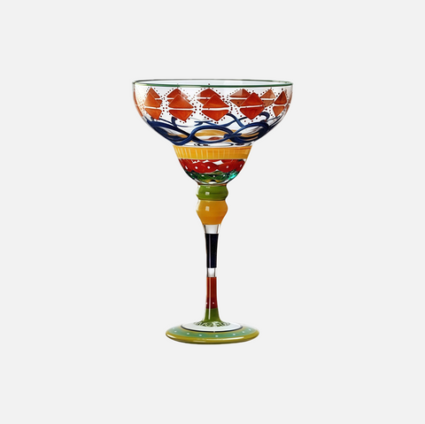 Hand-Painted Flamingo Margarita Glass – Colorful Crystal Cocktail Glass