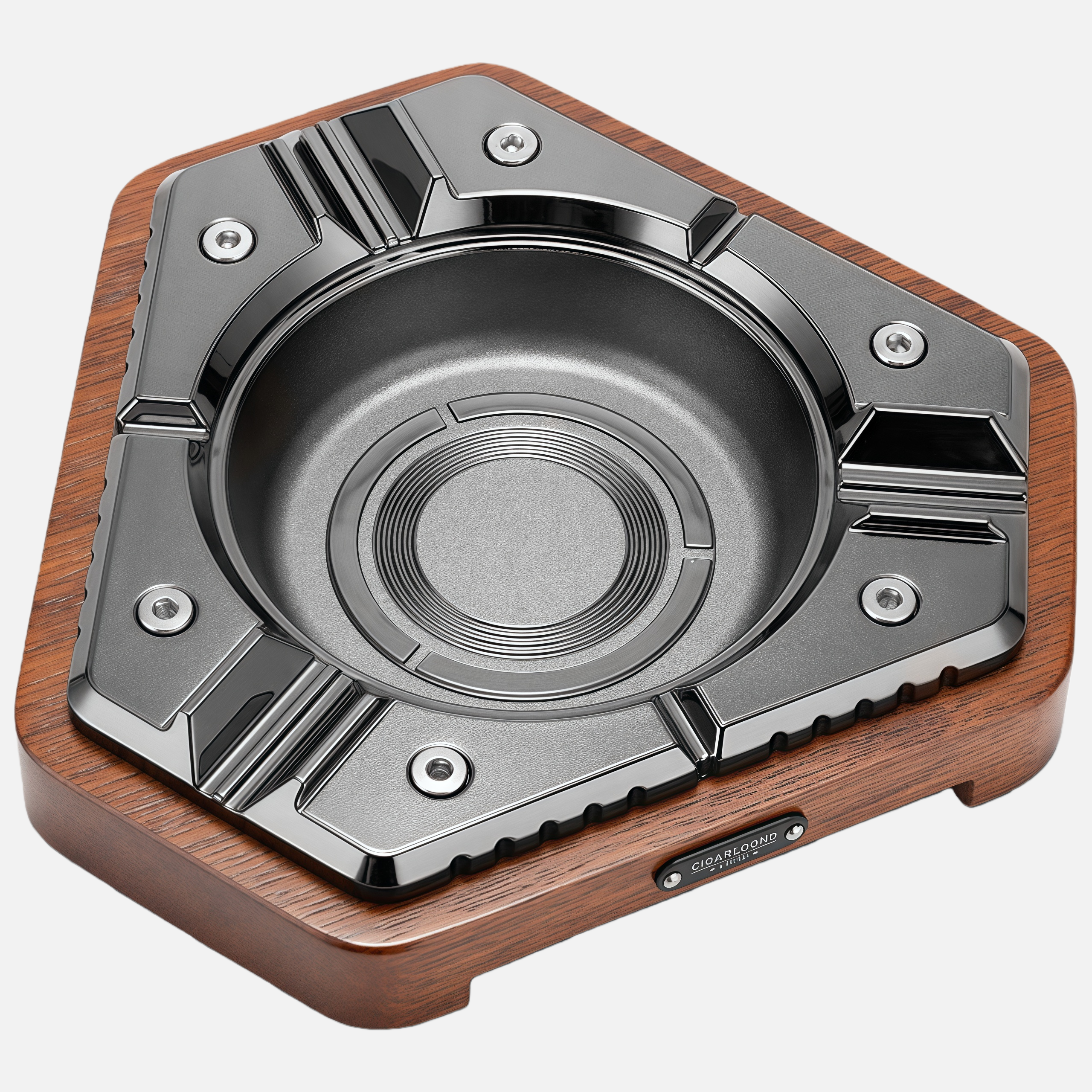 Premium Metal & Wood Cigar Ashtray – Elegant Heavy-Duty Desk Design for Cigar Enthusiasts