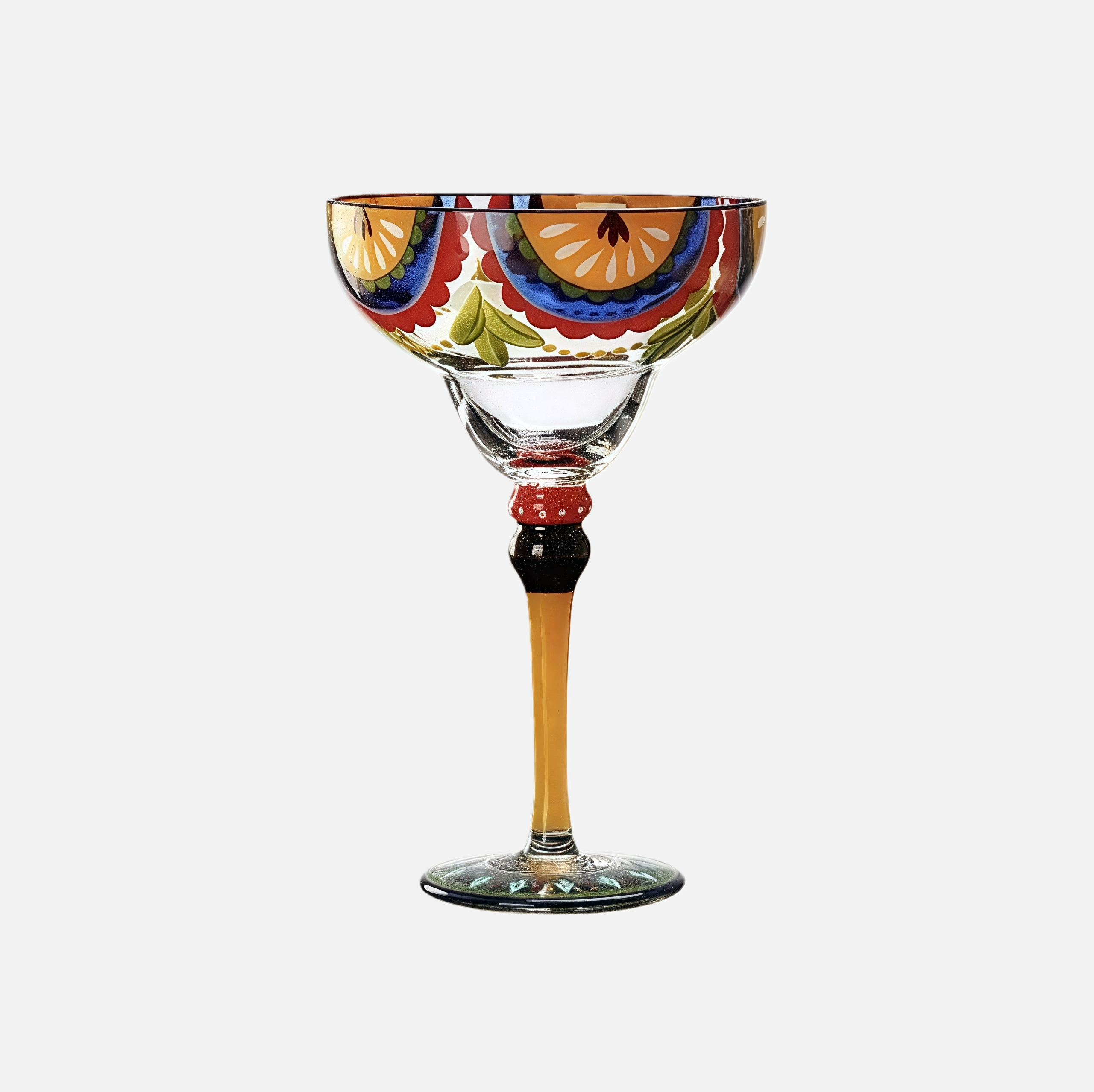 Hand-Painted Flamingo Margarita Glass – Colorful Crystal Cocktail Glass