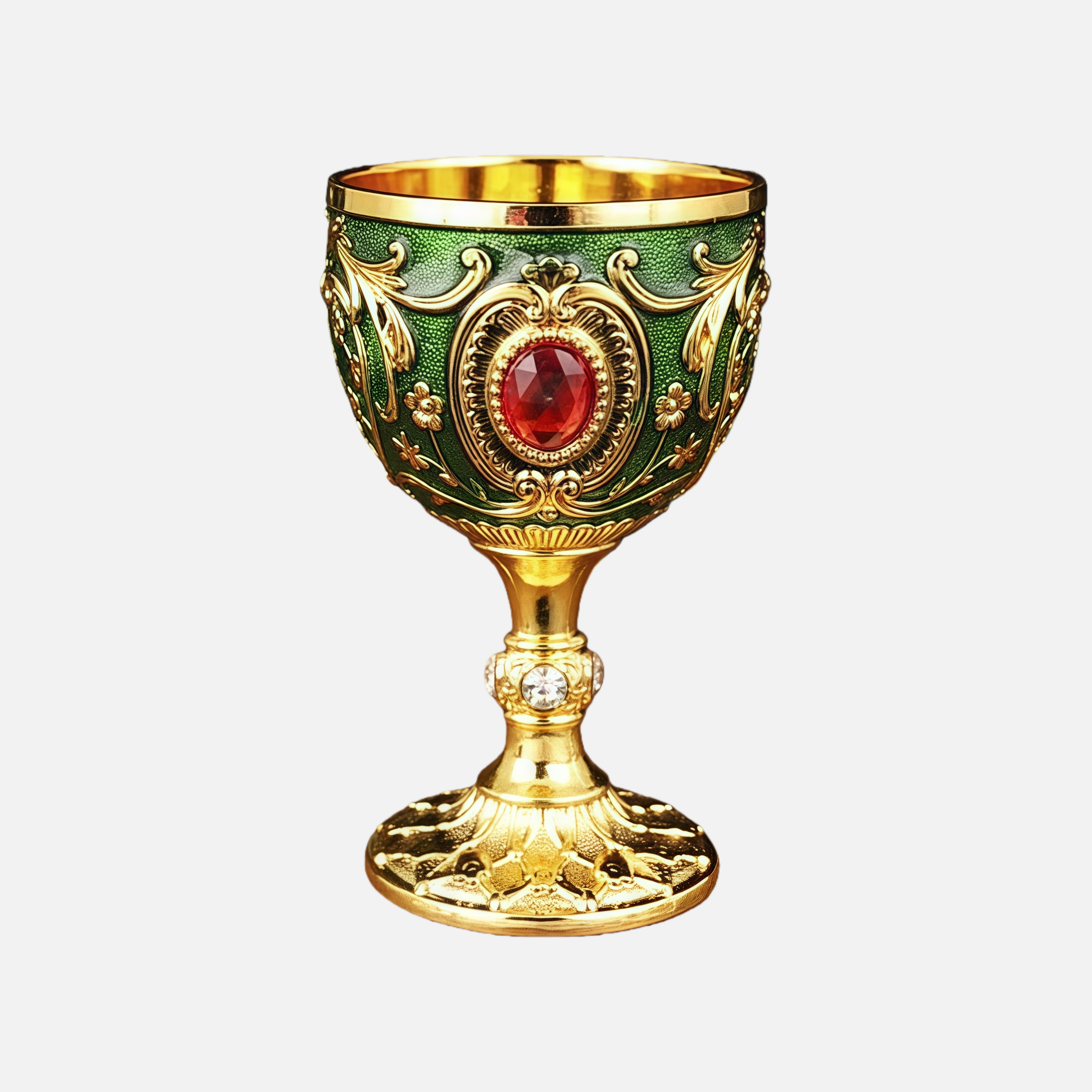 Vintage Gold Goblet – Small Luxury Wine Cup with Crystal Detail