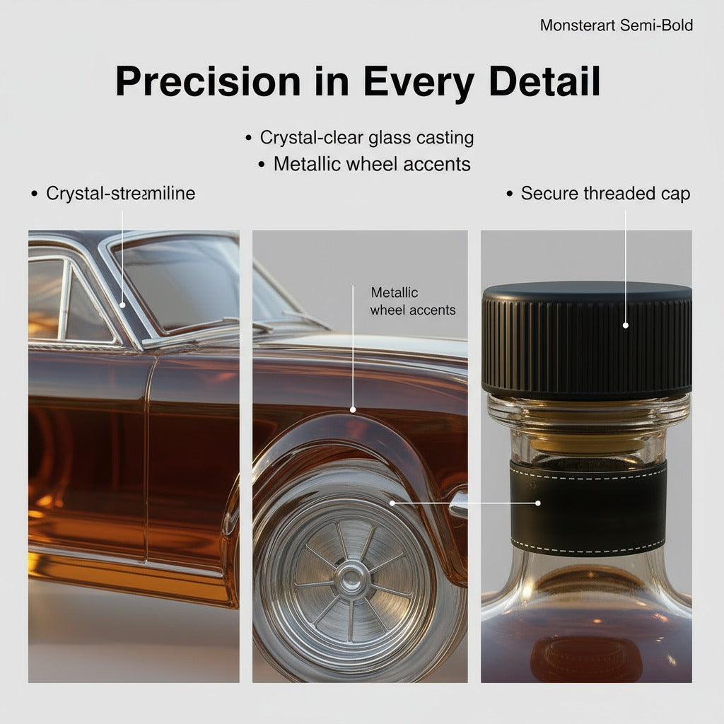 Luxury Car Whiskey Bottle Decanter – Creative Glass Liquor Dispenser for Bar, Gift & Home Decor