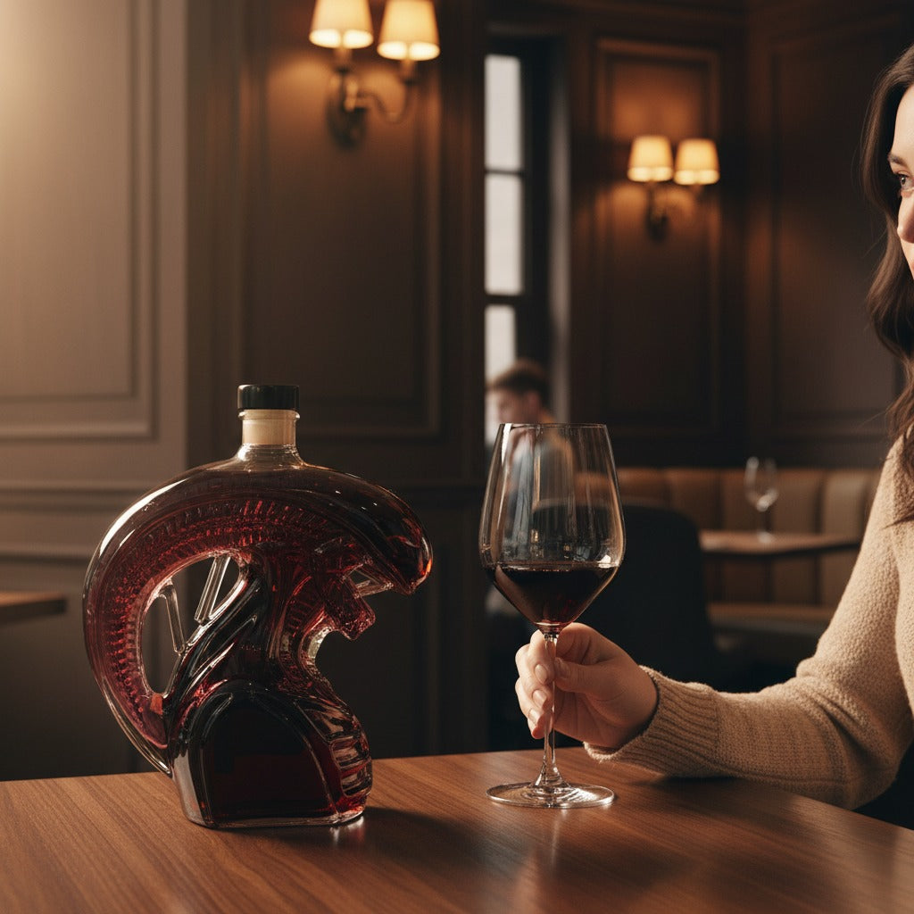 Alien Skull Wine Bottle – Creative Sculpted Glass Decanter (320ml)