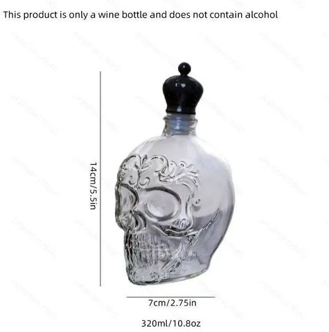 Skull Whiskey Decanter – Unique Glass Bottle for Bar Decor & Gifts