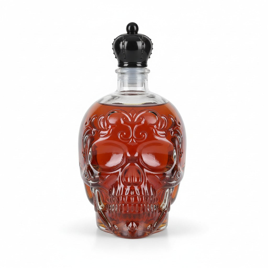Skull Whiskey Decanter – Unique Glass Bottle for Bar Decor & Gifts
