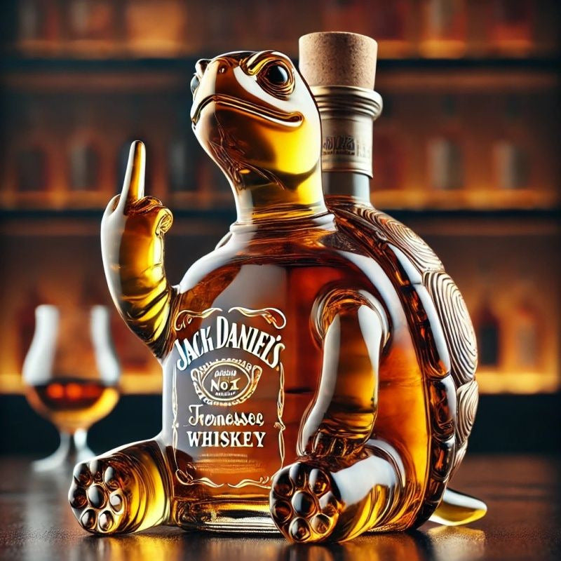 Funny Turtle Whiskey Decanter – Unique Glass Bottle Gift for Men & Bar Decor